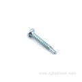 Cross pan head drilling screw with collar